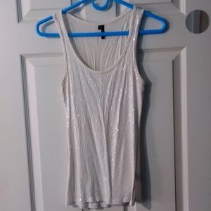 White sequined tank top